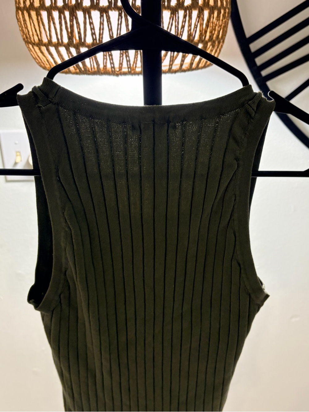 Olive Ribbed Tank Top - Picture 7 of 7